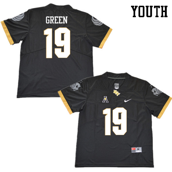 Youth #19 Trey Green UCF Knights College Football Jerseys Sale-Black